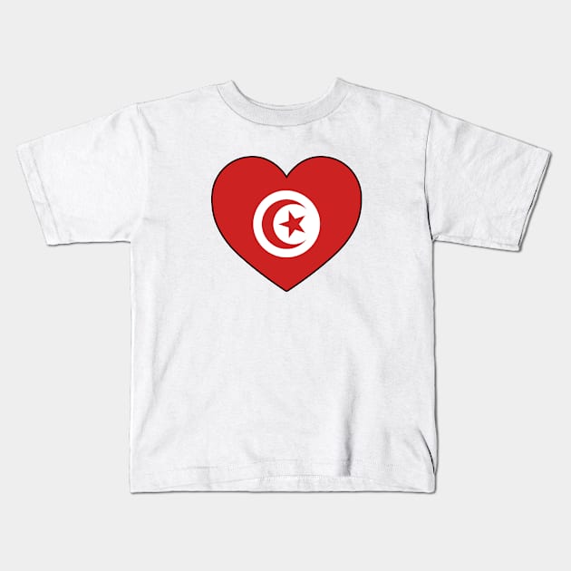 Heart - Tunisia Kids T-Shirt by Tridaak